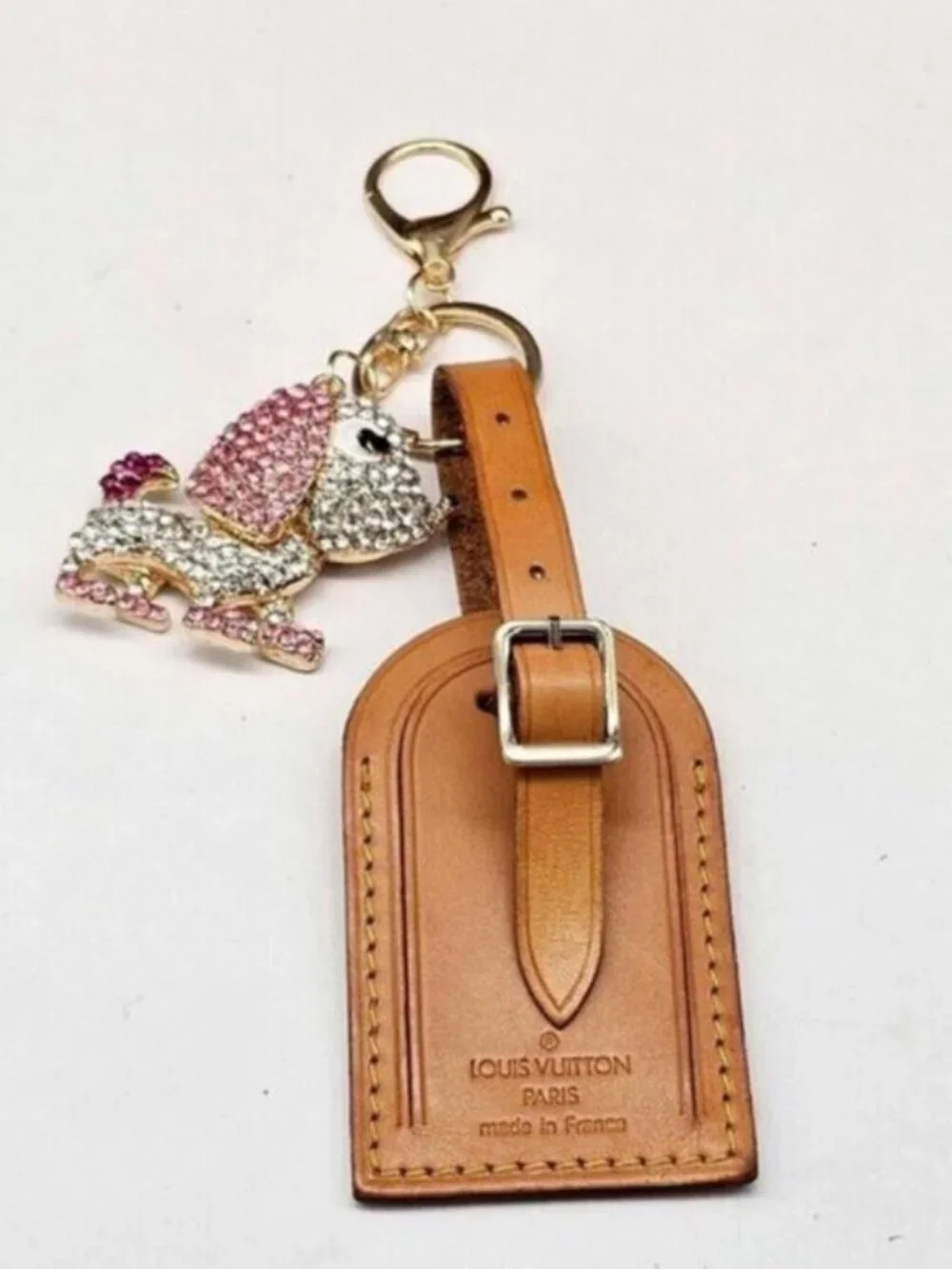 Authentic Louis Vuitton Luggage Tag with Unbranded Keycharm, Keychain